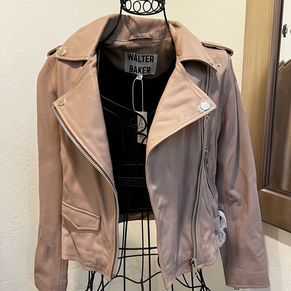 Walter Baker Liz Leather Jacket XS Dusty Pink NWT